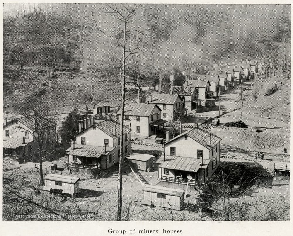 Historic photograph of the Elkhorn coal camp